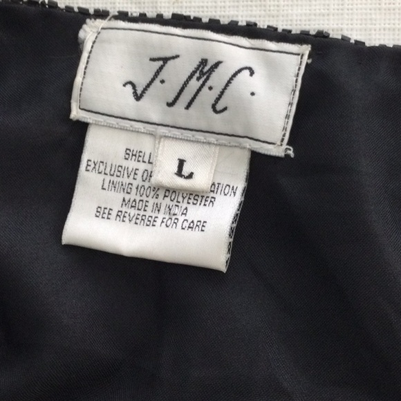 Woman’s Vintage J.M.C. Sequin Jacket size L open front hook and eye by neck #568 - Picture 7 of 8